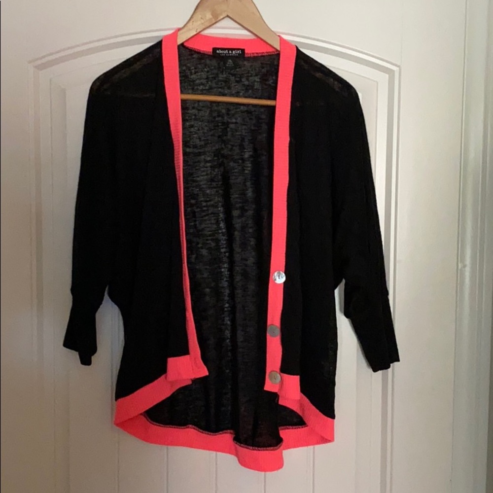 Hot pink and black cardigan